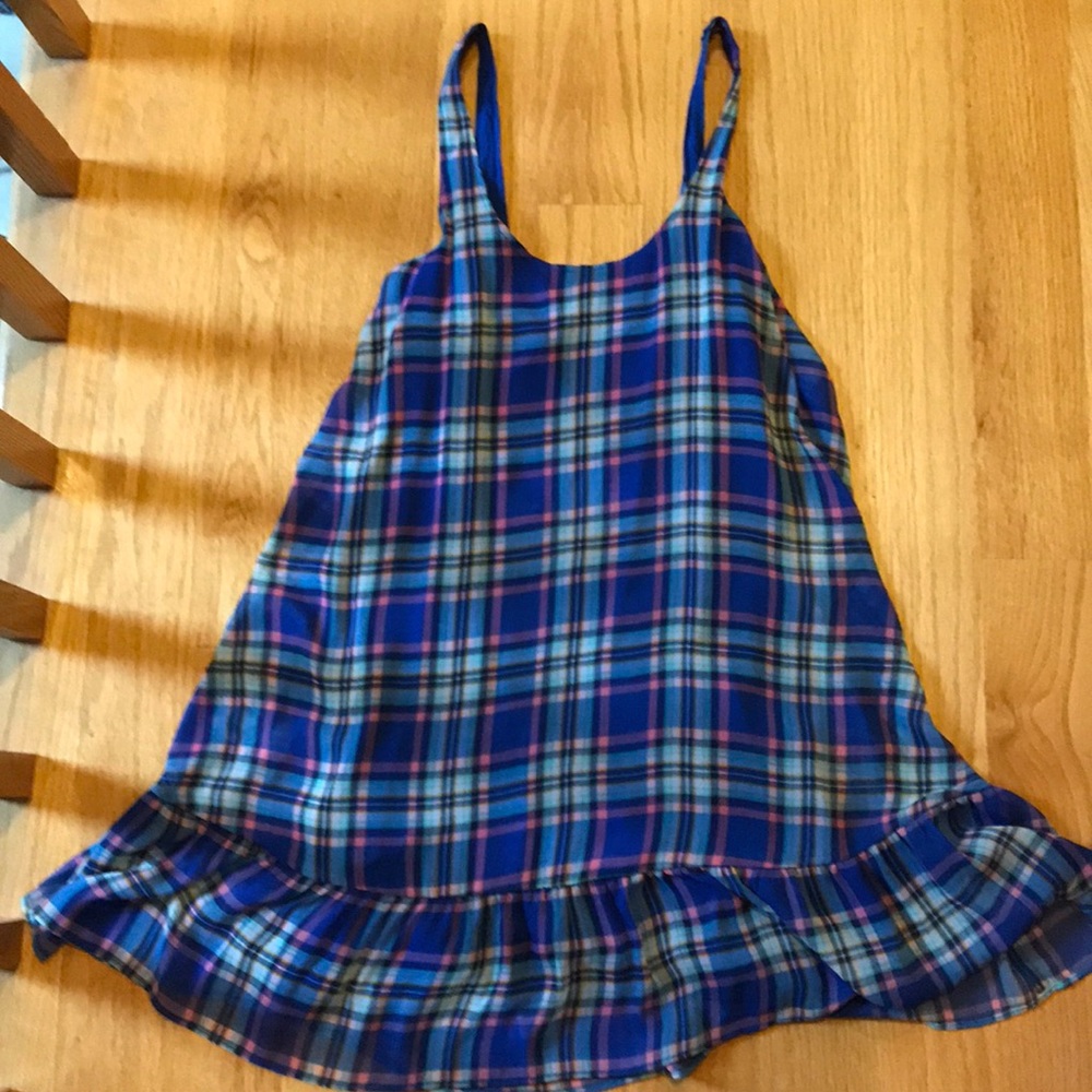 Hollister Blue and pink plaid dress